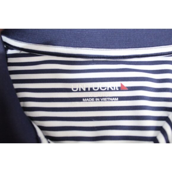 UNTUCKit Striped Polo Shirt Men's XL Golf Travel Stretch Casual Relaxed Fit - Picture 5 of 11